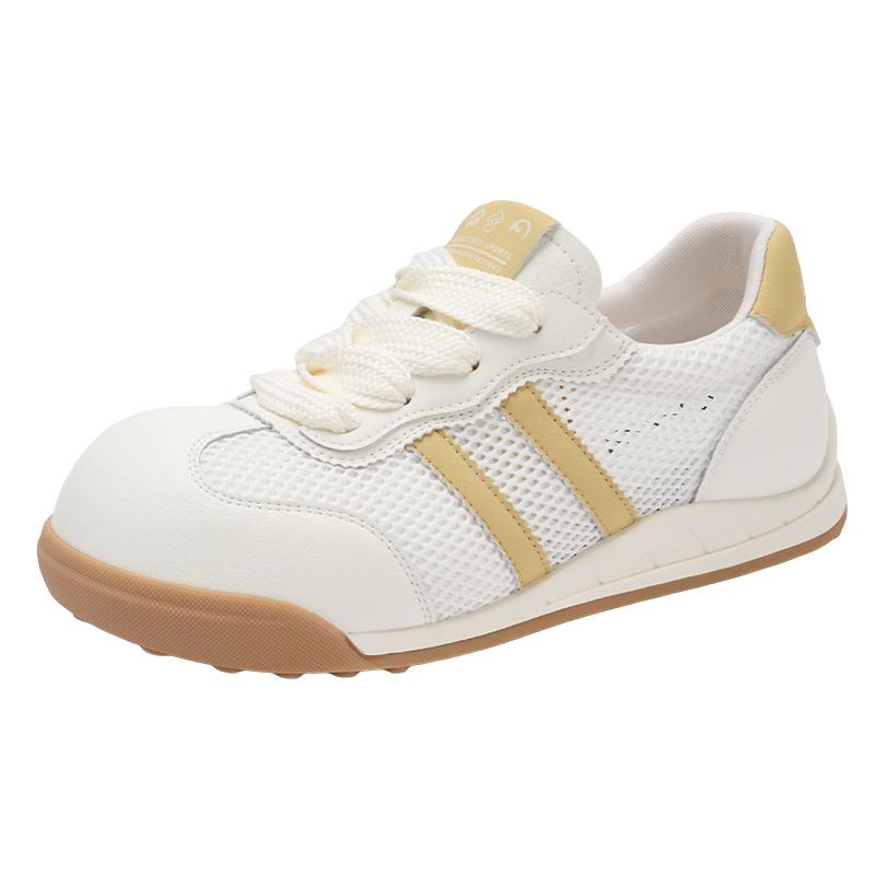 JOSINY Women s Beige Mesh Platform German Trainers 37