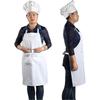 Chef Apron Set, Chef Hat And Kitchen Apron, Adult Adjustable White Apron For Bakers