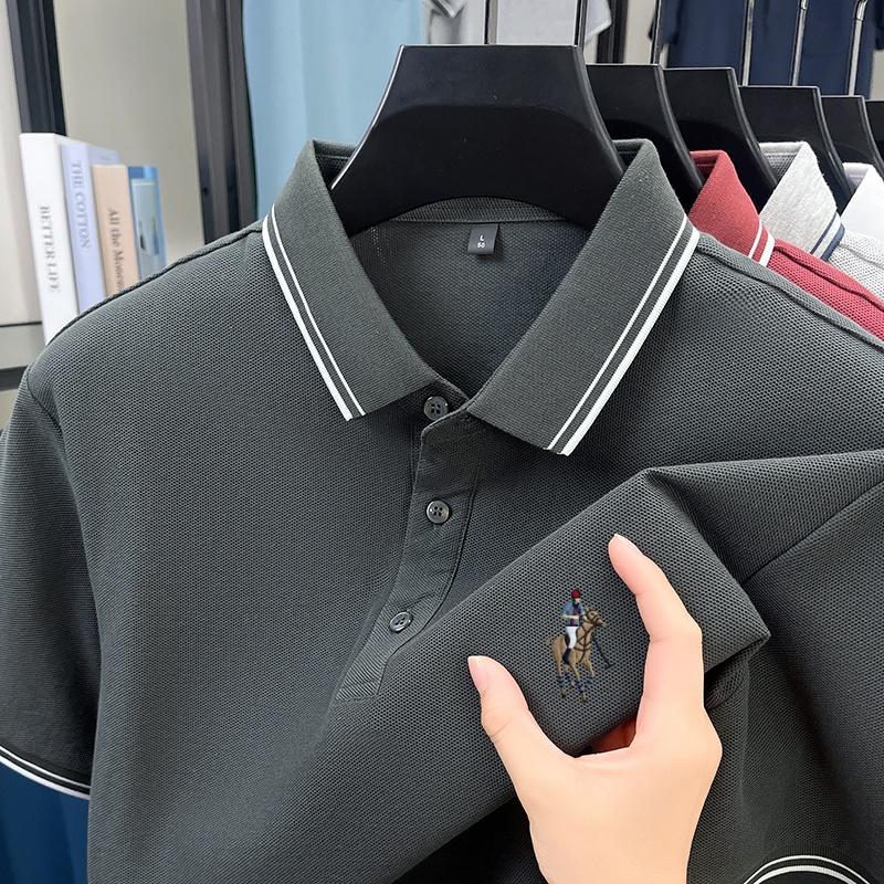 100% Pure Cotton High-end New Brand Paul Embroidery POLO Shirt Summer High-quality Men's Golf Business Casual T-shirt Short Top