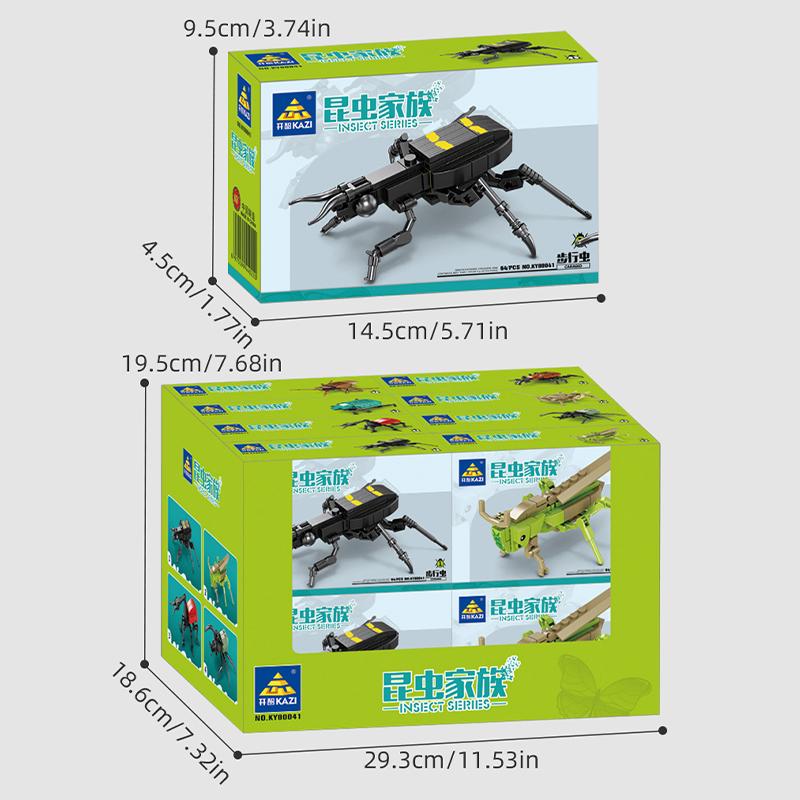 Mini Insect Series Building Block Grasshopper Unicorn Scarab Cute Little Animal Assembly Bricks Toys Children's Chritstmas Gift