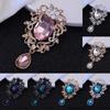Bouquet Decor Rhinestone Pendant Water Drop Shape Brooch Pins Parts  DIY Crafts