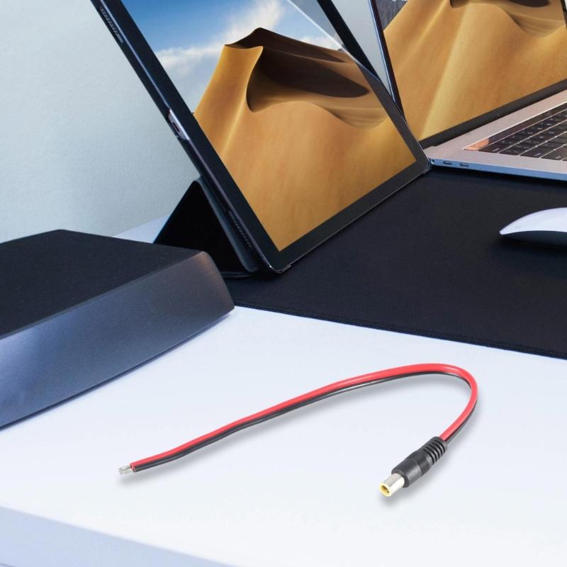 DC7909 Power Pigtails Cable 8mm Male/Female Plug to Bare Wire Open End Repair Cable 14AWG Barrels Power Wire Supply