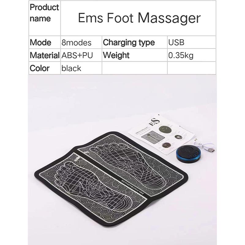 Elektryczny masażer do stóp EMS Elektryczna stymulacja mięśni Masażer do stóp Ładowanie przez USB Przenośna składana mata do masażu