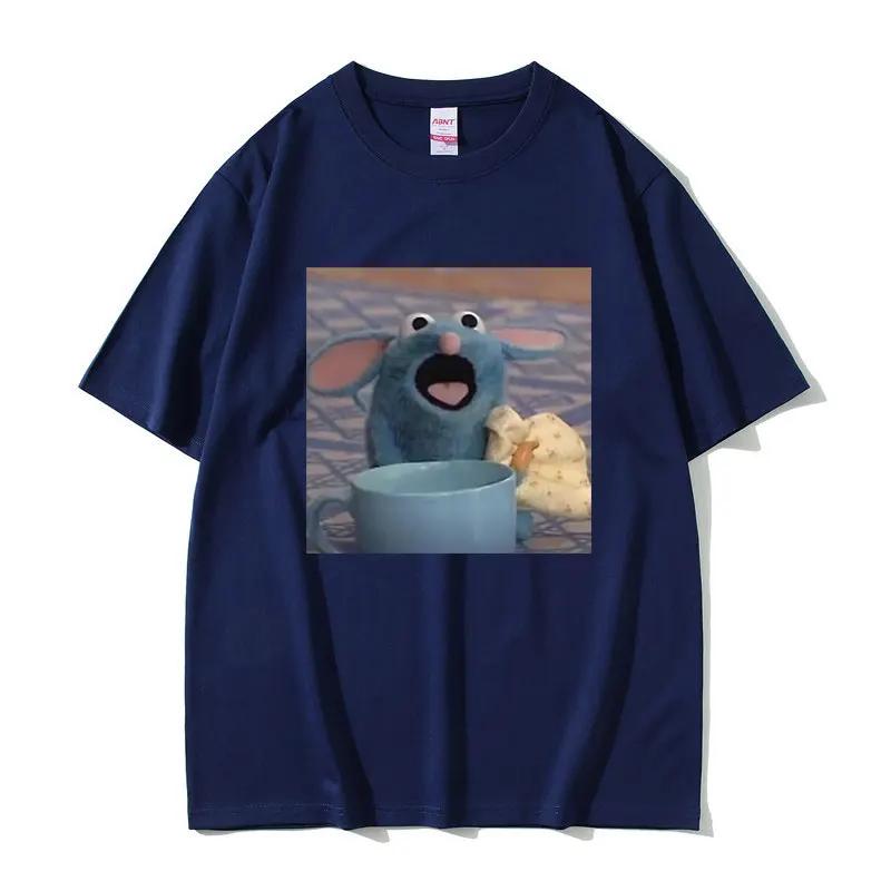 Funny Hungrt Tutter Mouse Meme Tshirt for Men Women Cute Kawaii Tee Shirt Man Cotton T-shirt Male Fashion Summer Short Sleeve