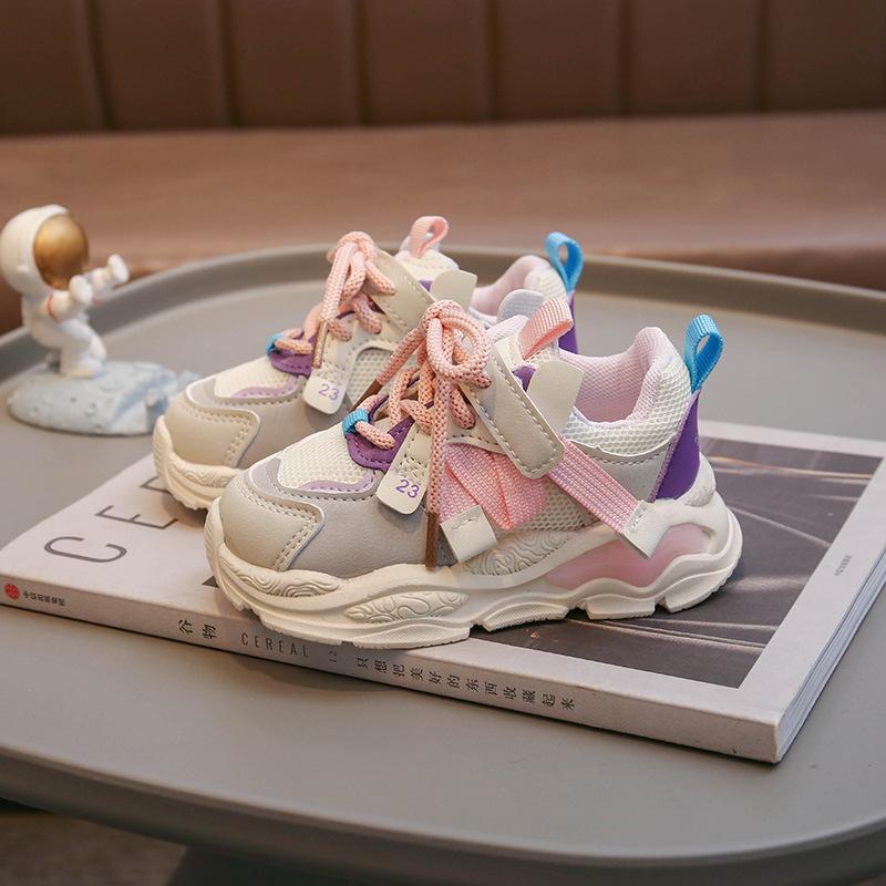 Children's sneakers 2025 spring and autumn season new girls' dad shoes baby soft-soled boys' shoes breathable mesh shoes