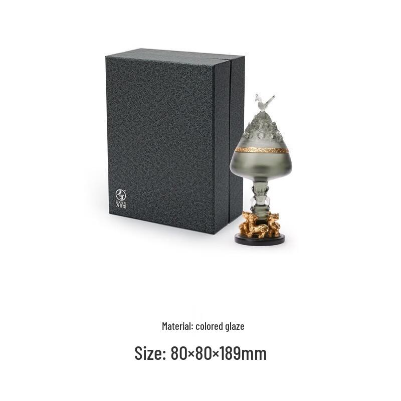 

Wan Qiantang Feathered Figure Glazed Incense Burner