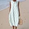 Women's Fashion Casual Sleeveless Round Neck Polka Dot Striped Elegant Temperament Dress