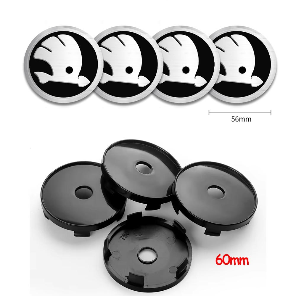 56/60/68/65mm Car Styling Wheel Center Hub Caps Rim Cover Badge Sticker For Skoda Octavia Fabia Rapid Superb Kodiaq Karoq Kamiq