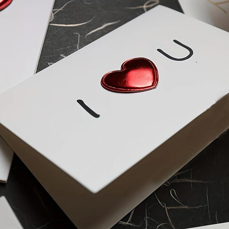 3/1Pcs DIY Leather Love 3D Valentine's Day Card,Wedding Greeting Cards, Anniversaries,Expression of Love