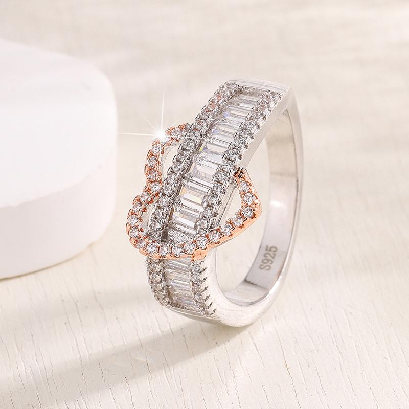 

New Fashion Heart Women Ring Full Sparkling Cubic Zirconia Charming Wedding Anniversary Trendy Accessories Delicate Jewelry Gift 10