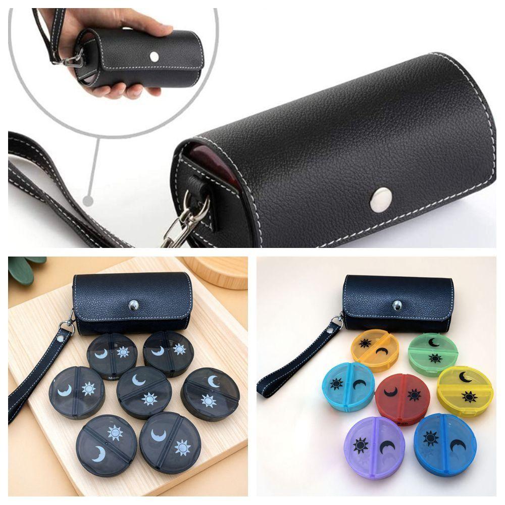 with Storage Box Medicine Pill Box Weekly 7 Days 14 Slots Medicine Box Holder