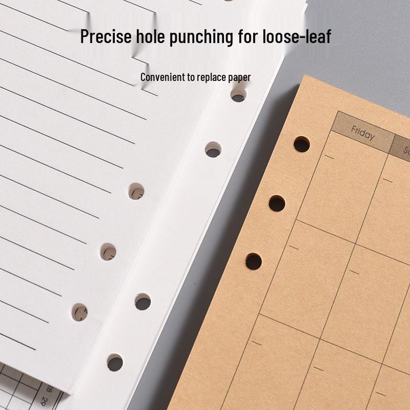A6 Loose-Leaf Multi-Functional Planner: Daily/Weekly Plan & Accounting Inserts - Removable Inner Pages Replacement
