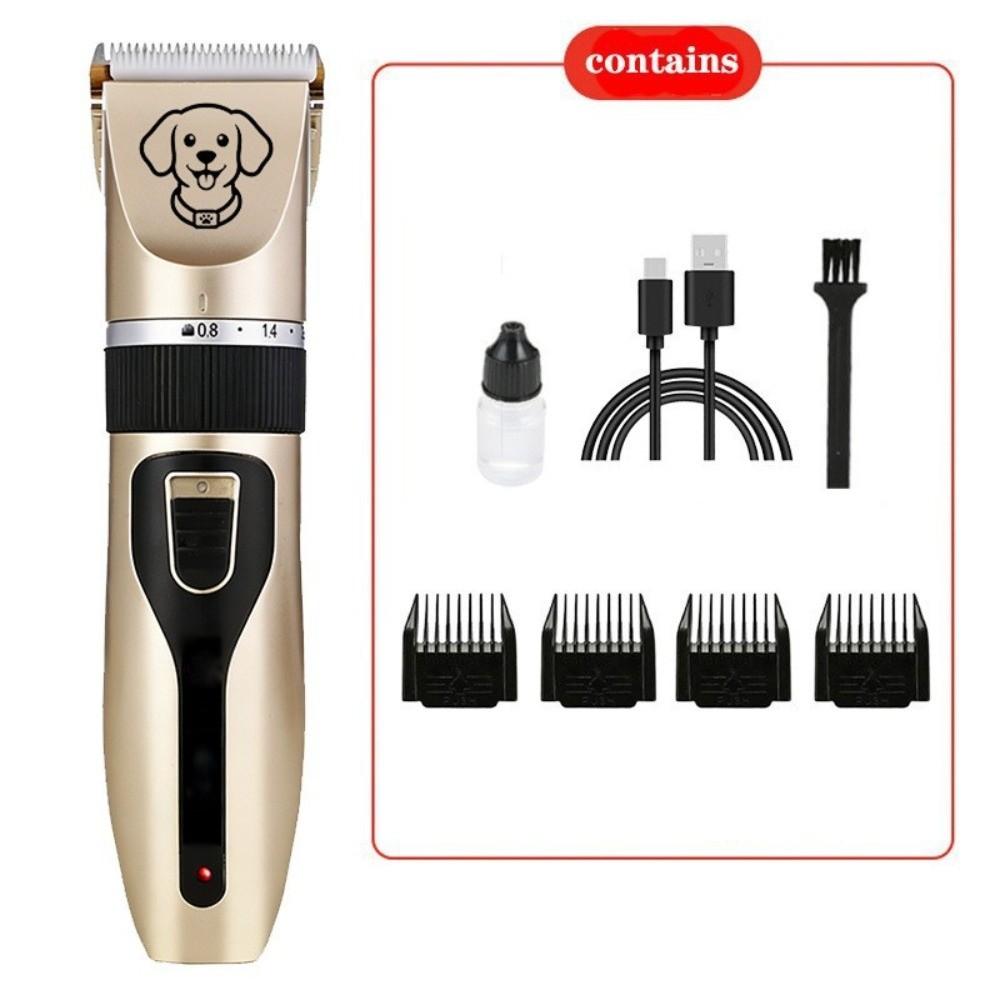 Professional USB Rechargeable Dog Hair Clippers Silent 4-in-1 Electric Pet Grooming Tool Pet Hair Trimmer Dog Grooming
