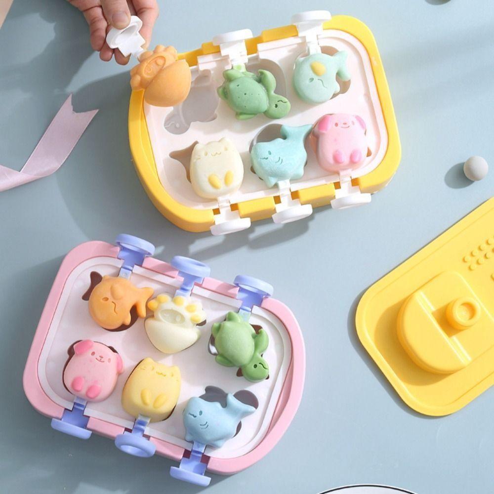 Silicone Ice Cube Tray 6-hole Ice-making Box DIY Ice Cream Mold  Summer