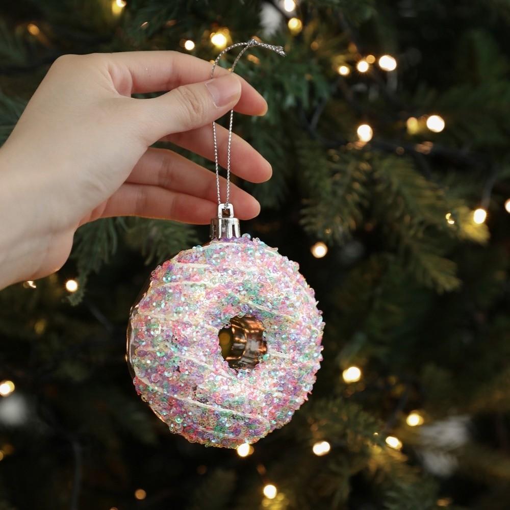Snowflake Christmas Tree Ornament PVC 3D Pink Pendant DIY Lollipop Ornaments Holiday Decor