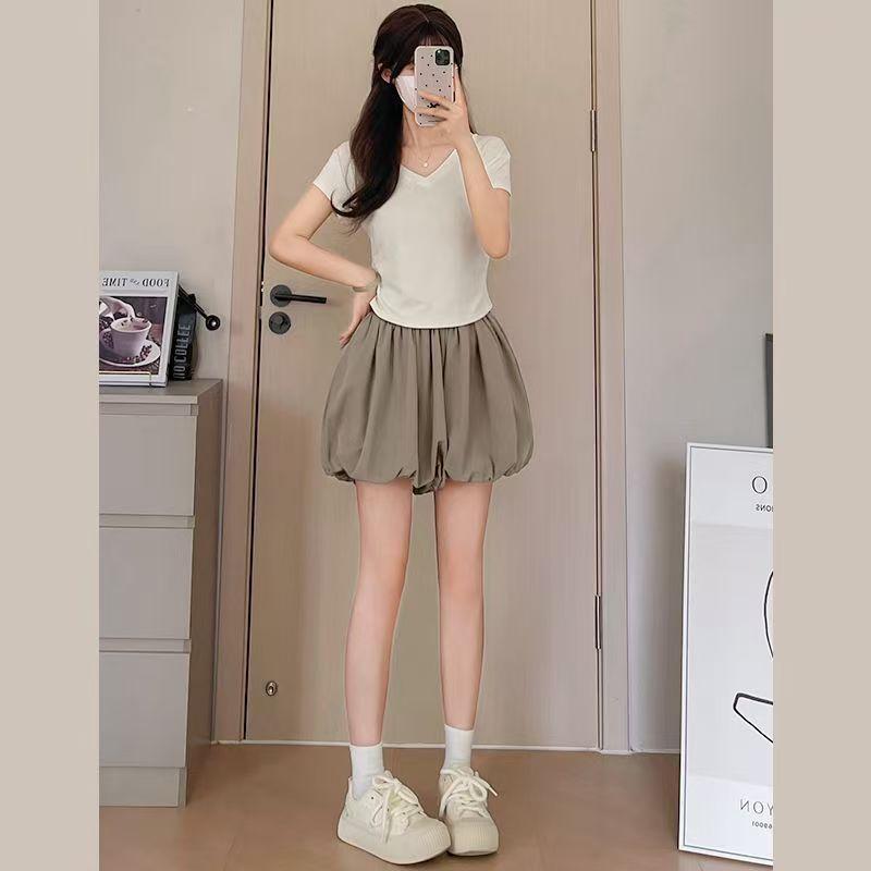 

Женские мини-юбки-пузыри, юбки-шорты с высокой талией, пышный подол, летняя модная милая юбка для вечеринок L хаки