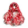 Summer Embroidered Silk Scarf Breathable Smooth Long Wraps Silk Sun-Resistant Bandana for Women