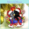 Creative Acrylic Christmas Cat Flat Car Hanging Ornament For Festive Home Decor