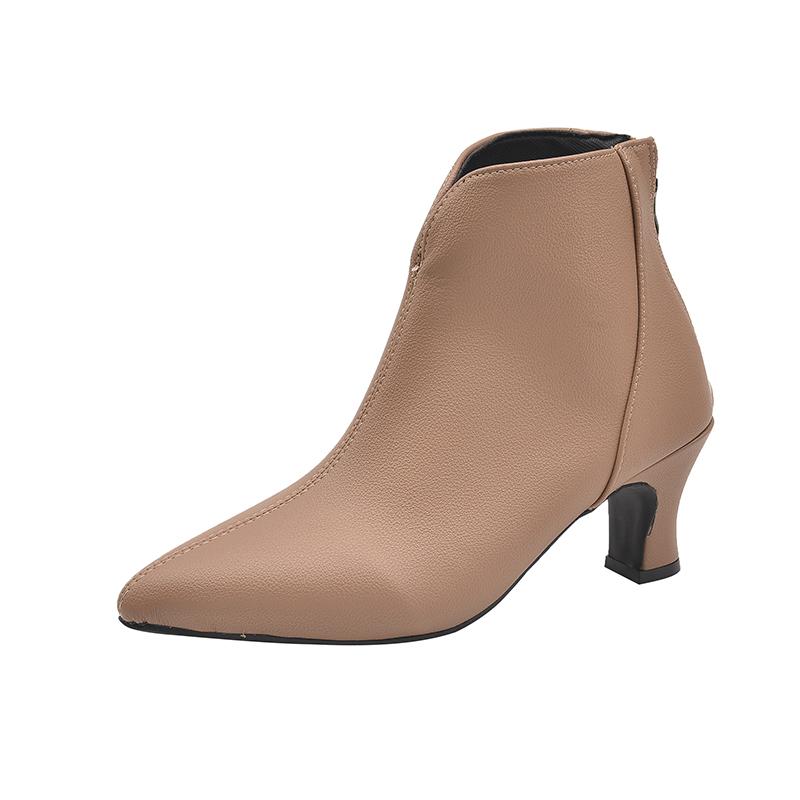 Women Luxury Pointed Toe Ankle Boots Fad Mid Heels Suede Shoes Winter Leather Shoes 2025 Trend Office Shoes Chelsea Botas Mujer