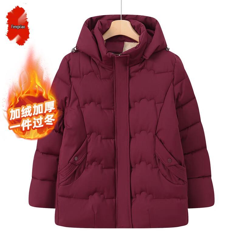 

Короткая зимняя куртка с подкладкой для пожилых женщин 4XL