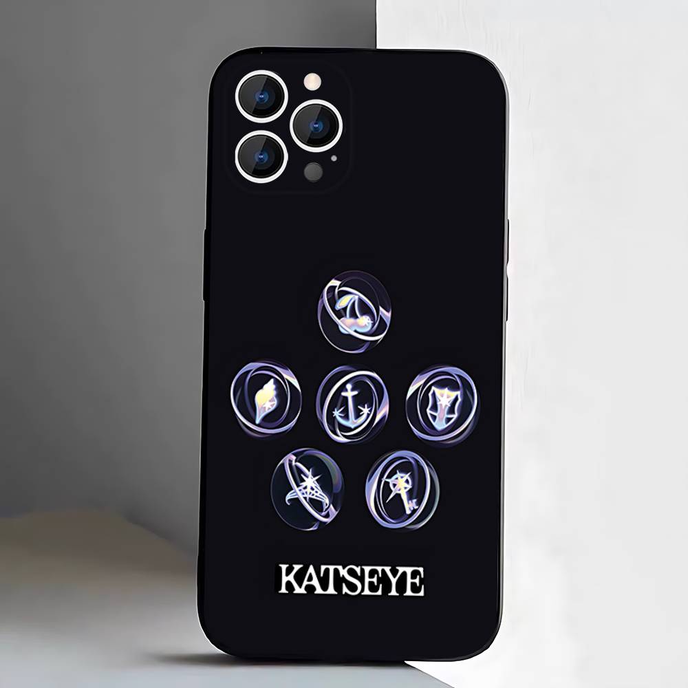 K-KATSEYES Музыкальная группа Чехол для телефона Для iPhone 17,16,15,14,13,12,11,Pro,XS,Max,XR,Plus,E,SE4,Mini Черный Мягкая крышка iPhone15PRO