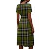 Ladies' Plaid Casual Fashionable Short Sleeved V-neck Dress