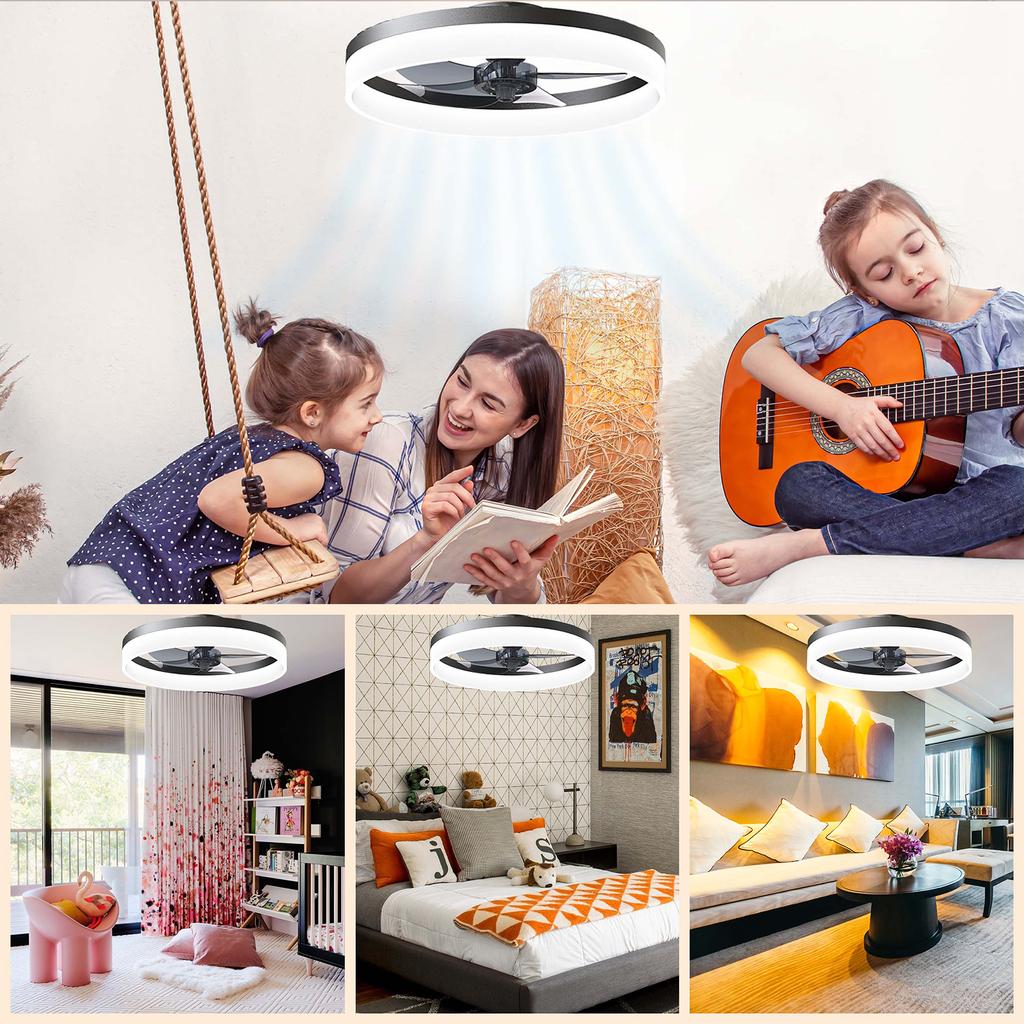 IRALAN Modern Ceiling Fans With Remote Control and Light LED Lamp Fan For Bedroom Living Room Smart Silent Ceiling Fans