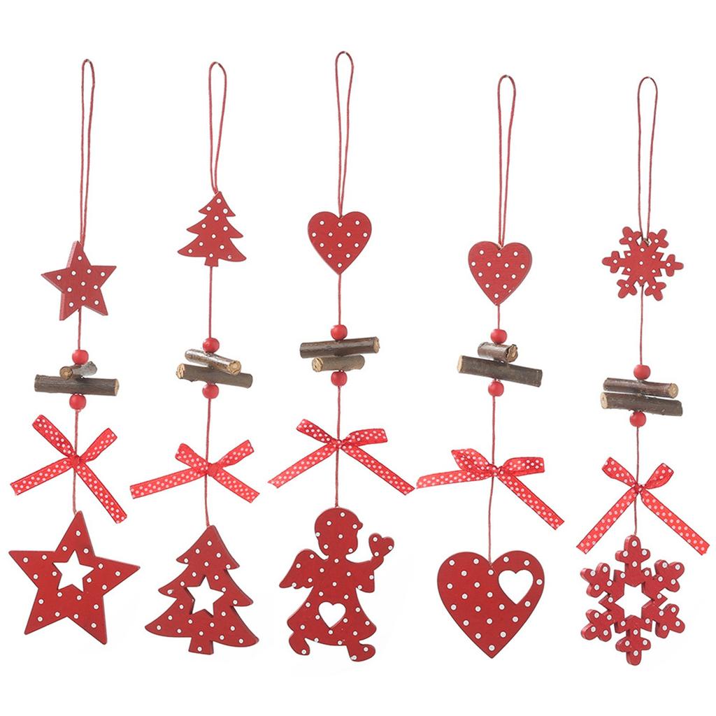 Christmas Snowflakes&Star&Tree Wooden Pendants Ornaments Home Tree Decor CF Christmas Snowflakes&Star&Tree Wooden Pendants Ornaments Home Tree Decor CF