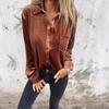 2024 Autumn Winter Fashion Gold Velvet Lapel Shirt
