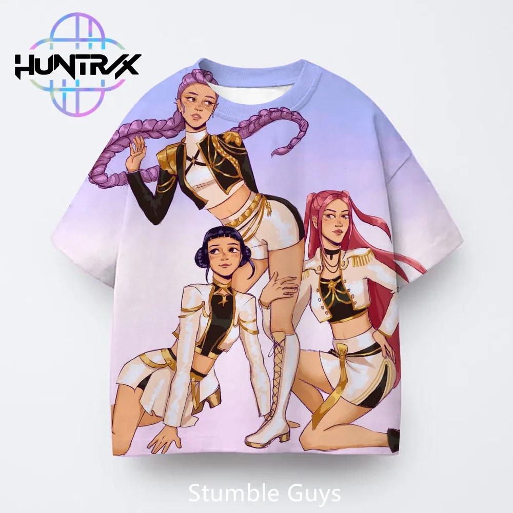 Kpop Demon Hunters Harajuku 3D Print Sports Quick-dry Breathable Boy Girl T-shirt Street Hip-hop Fashion Children Short-sleeve