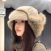 Ear Protection Winter Pilot Hat Beanie Warm Ski Hat Simple Lamb Wool Earflap Cap  Biking