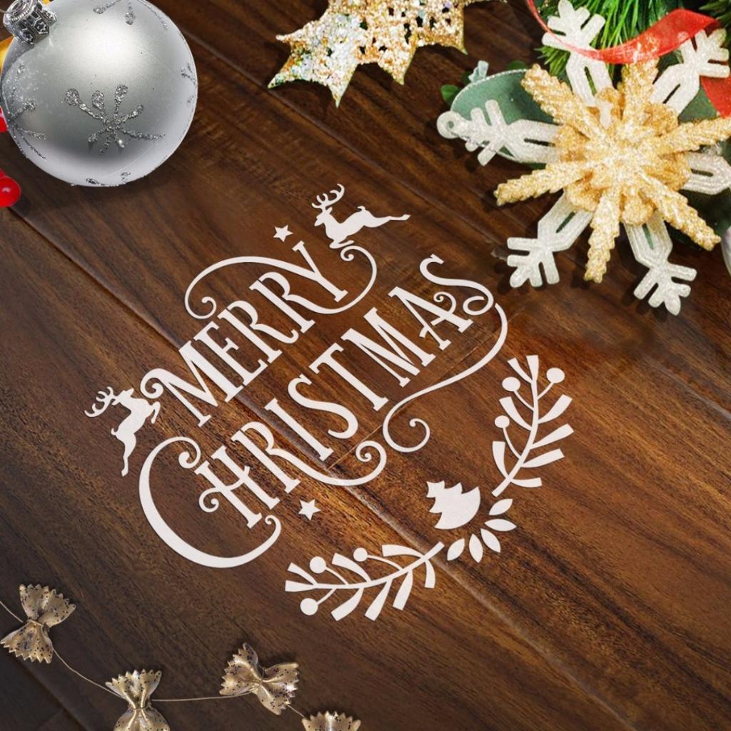 8/12/16pcs Christmas Painting Templates Stencils Xmas Tree Balls Snowflake Pattern DIY Craft Gift Boxes Walls Floor Art Painting