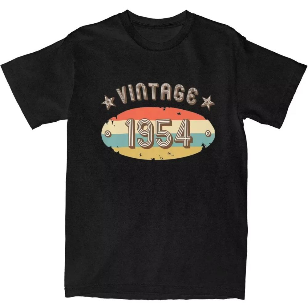 1954 Vintage 70th Birthday Shirt Apparel Men Women's Cotton Creative 70 Years Old People Tee Shirt Short Sleeve Clothes
