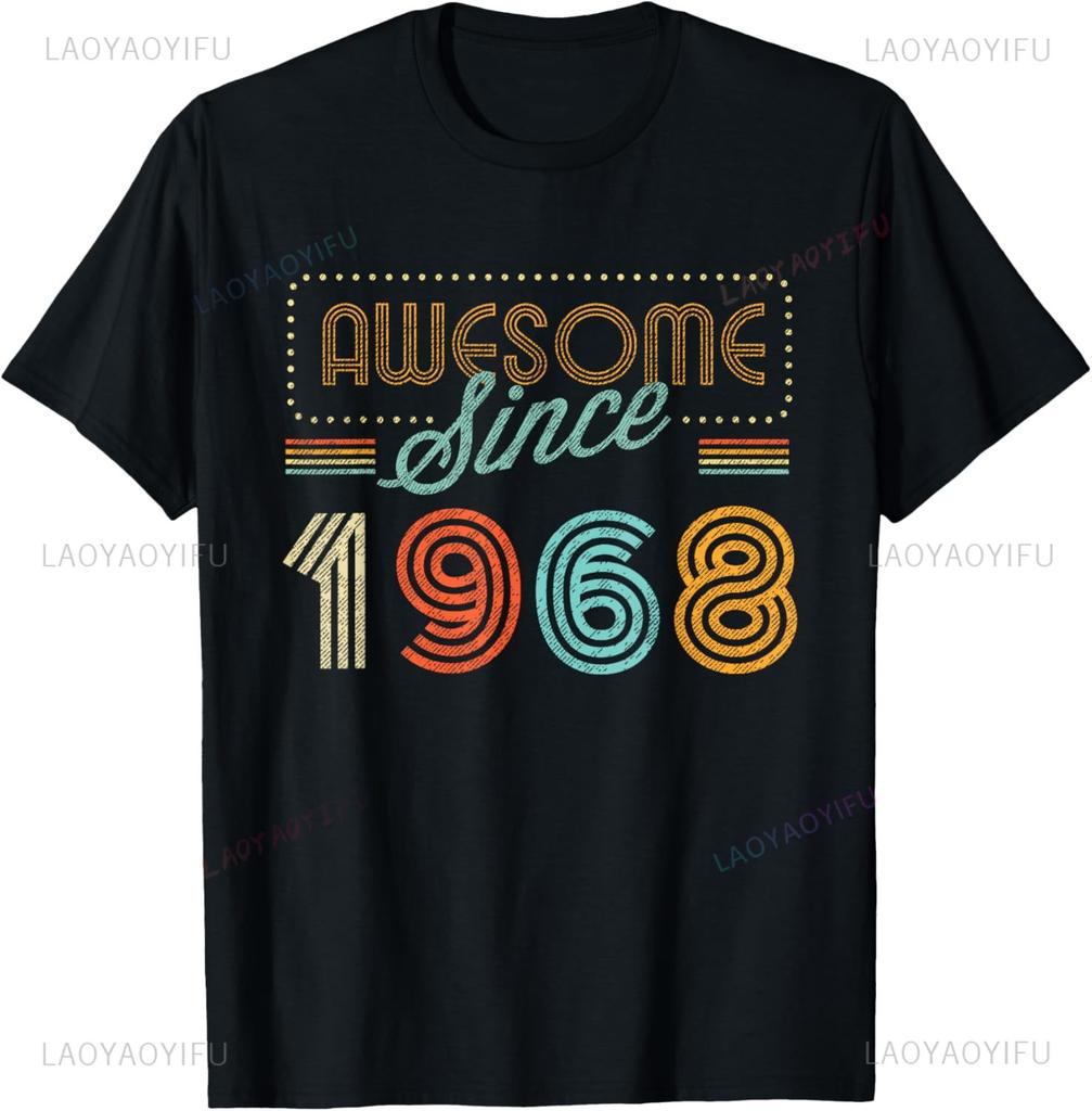 Vintage 1968 Limited Edition 57th Birthday Gifts 57 Year Old T-Shirt Graphic T Shirts Casual Mens Clothing Camiseta Hombre
