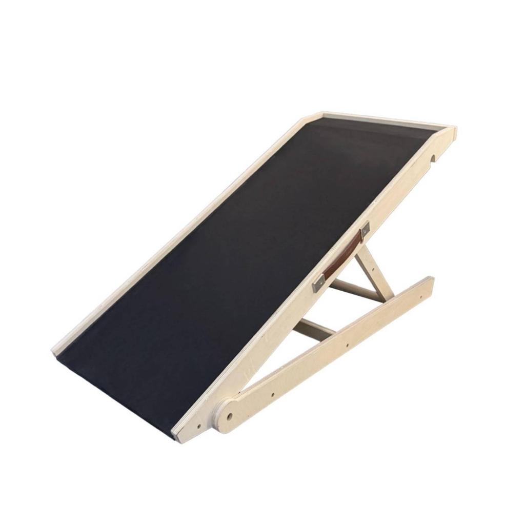Dog Ramp with Rubber Surface Wooden Adjustable Long-Lasting for Bed