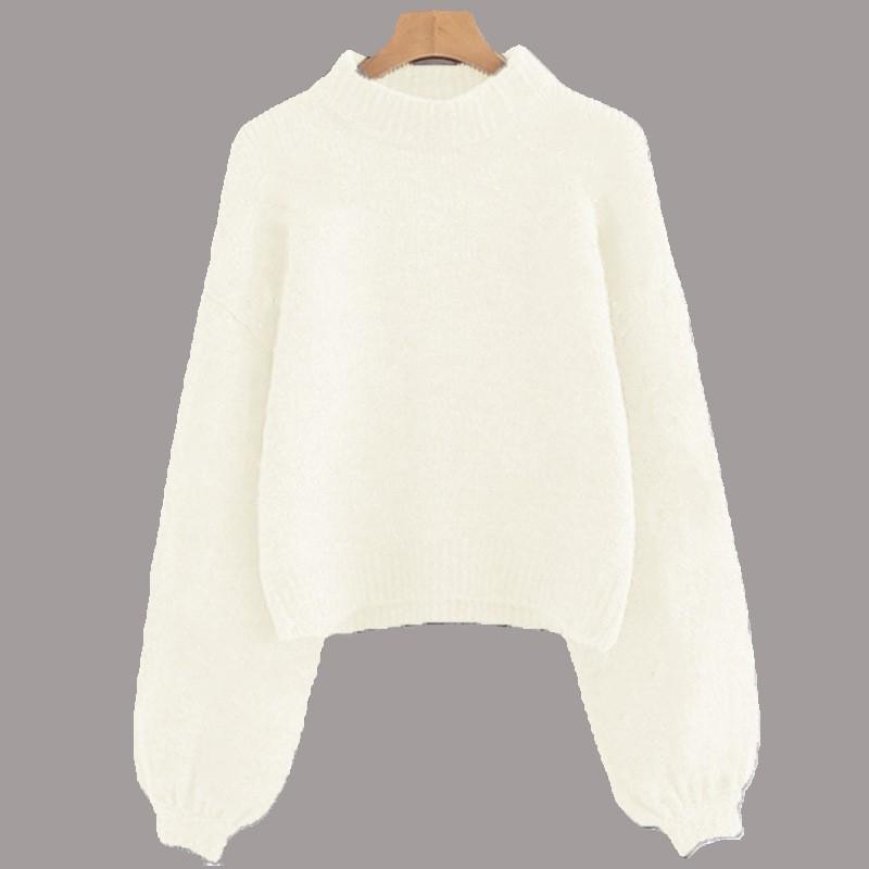 Womens Oversized Round Neck Knit Sweater With Pearl Embellishment Loose Fit Long Sleeve Acrylic Pullover Winter