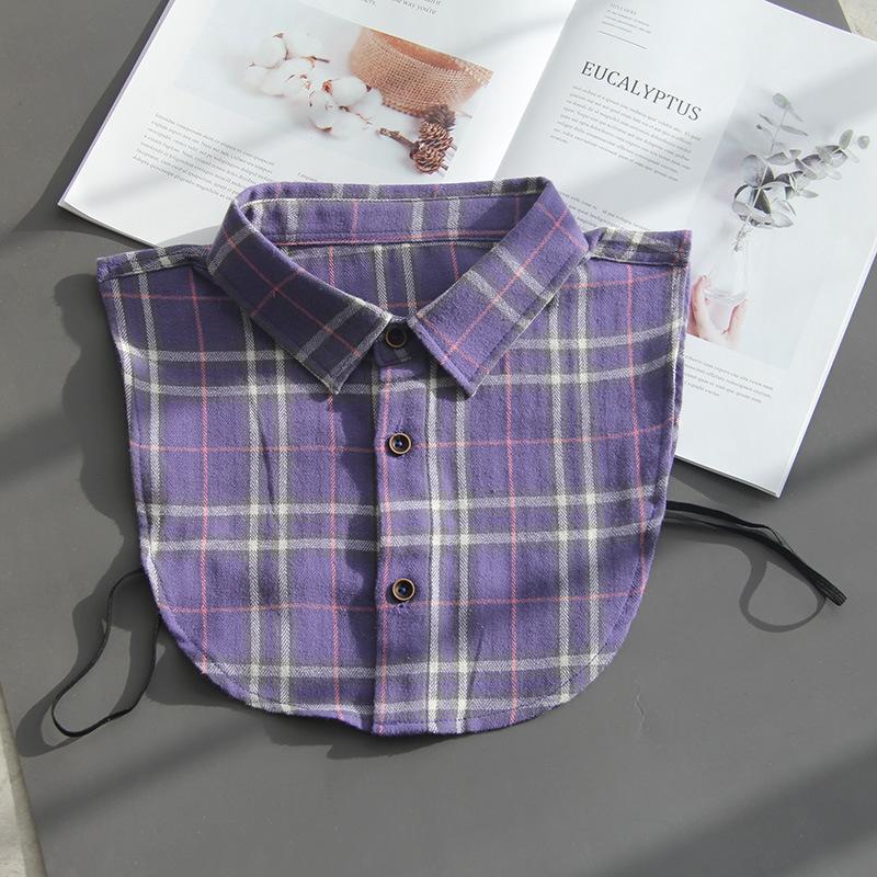 Plaid Fake Collar Shirt Children Print Collares Mujer Cotton Detachable Collar Choker Kids Boys Girls Removable Half Shirt