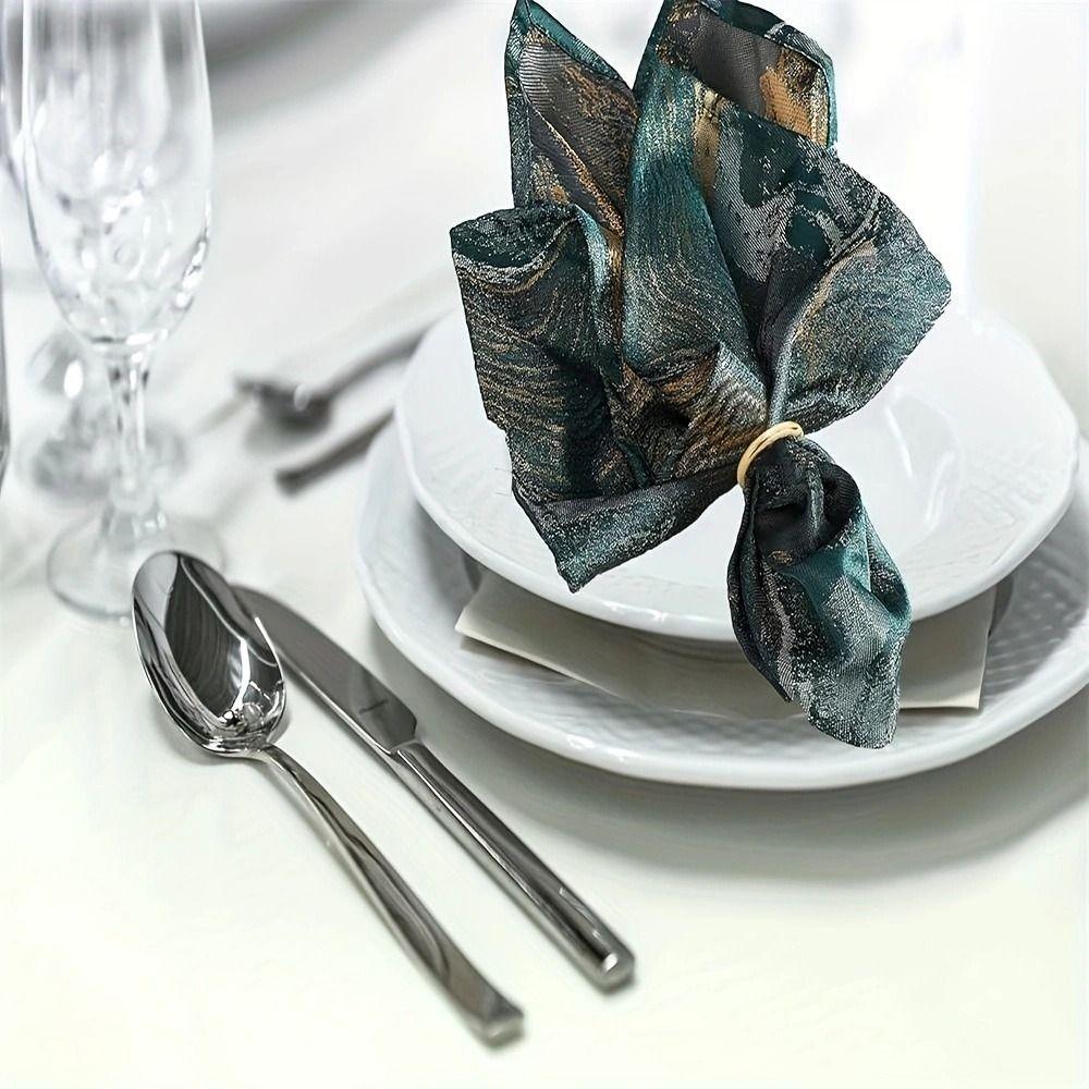 10Pcs Gold Metal Napkin Ring Minimalist Style Napkin Buckle Glossy Serviette Buckles  Thanksgiving