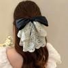 Bowknot French Lace Hair Clip Vintage Satin Hair Accessories Bow Ponytail Hair Grip  Bridal