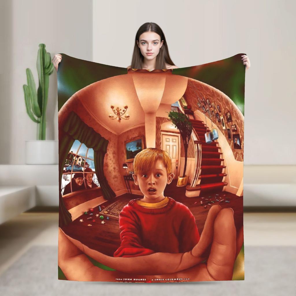 Home Alone  Merry Christmas  Blanket Quality Warm  Bedding Throws Winter Travel Bedroom Aesthetic Bedspread