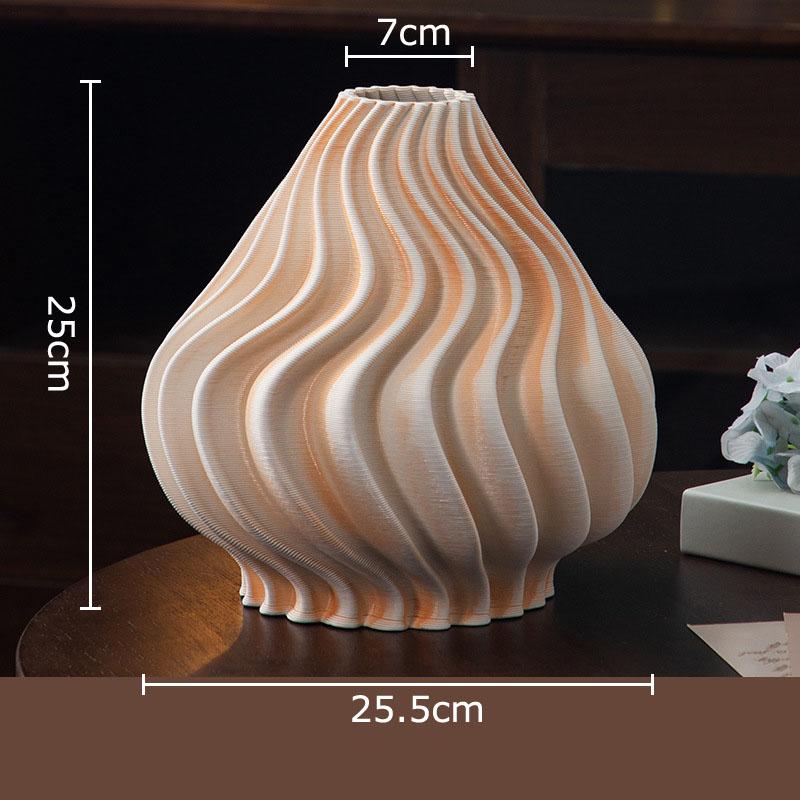 Wave Striped Ceramic Vase Creative Plant Pot Table Decoration Ornaments Flower Arrangement Floral Vases Room Aesthetic Decor