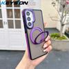 KEYSION Custodia Magnetica Traslucida Opaca per Telefono per Samsung Galaxy S25 S26 Ultra 5G S26+ Supporto ad Anello Rotante a 360° Copertura Antiurto