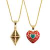 Witch's Test Heart Rhombus Anime Pendant Necklace - Gold, Versatile, Couple's Jewelry
