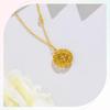 Gold Crushed Ice Dream Catcher Four-Leaf Clover Necklace - Imitation Vietnamese Sand Gold Clover Pendant