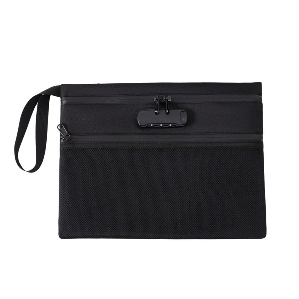 

Large Capacity Security Document Bag Portable File Folders Household Register Storage чорний