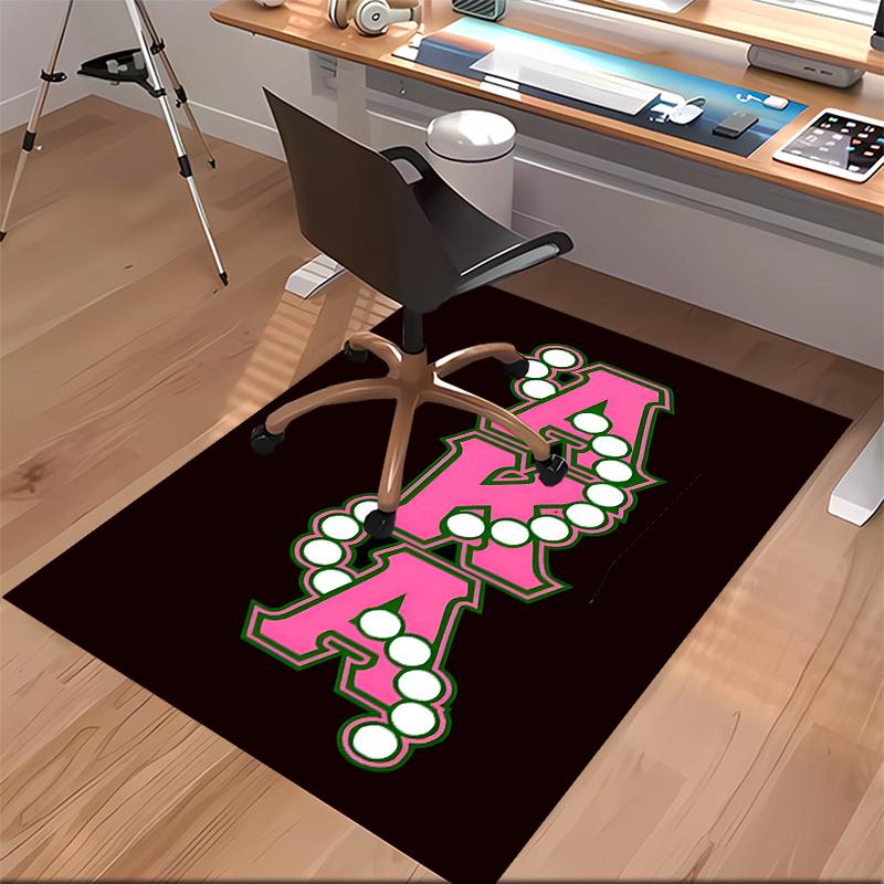 1pc AKA Logo9 Print Area Rug - Soft, Washable Non-Slip Indoor Mat for Office Chairs, Living Room, Home Office Decorative Rug