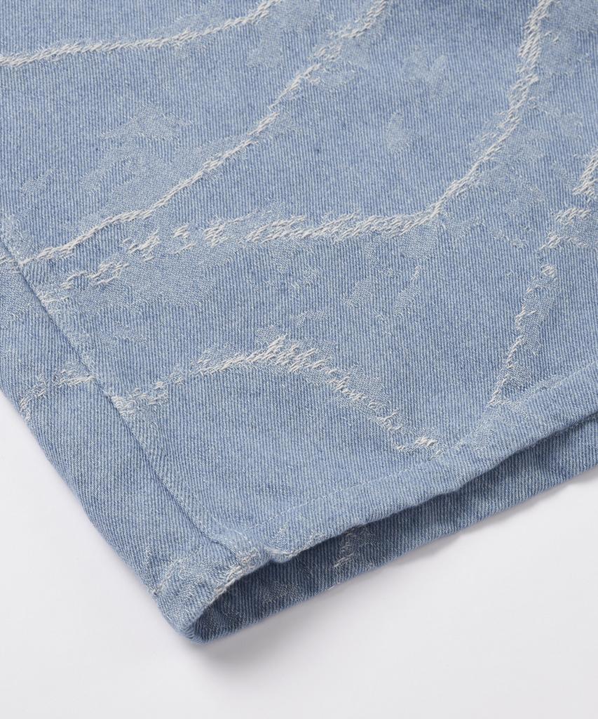 Prism Works Wave Denim Half Shirt _ Light Blue