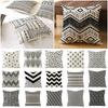 Linen Simple Black White Geometry Cushion Case Modern Nordic Simple Decorative Pillows Case Livingroom Sofa Couch Throw Pillows