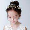New Trendy Flower Hair Jewelry Gold Pearl Handmade Bridal Wedding Headband Rhinestone Hairband Women Hair Accessories Ornaments