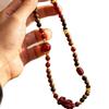 New Boutique Exquisite Carving Agarwood & Cinnabar Pixiu Multi-Circle Bracelet.